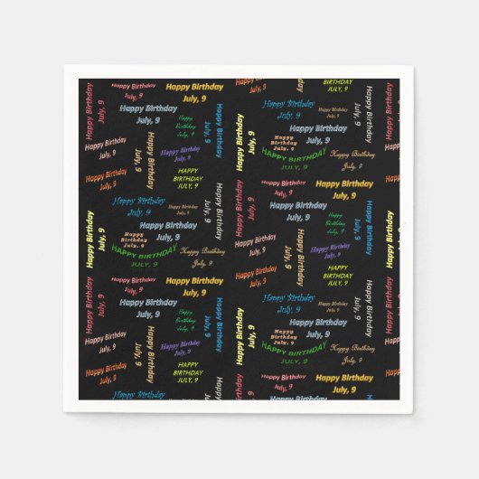 ペーパーナプキン ７月９日 お誕生日 スタンダードカクテルナプキン (正面)