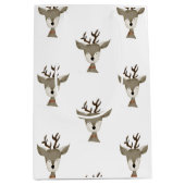 ペーパーバッグ |水彩 |トナカイアンティークパターン (正面)