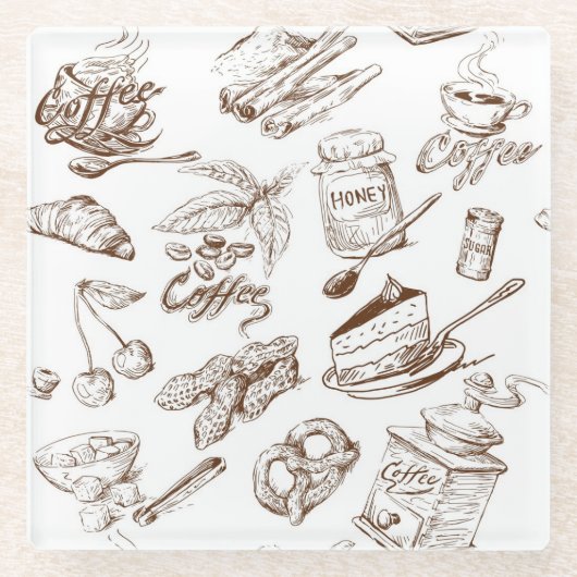 ペーパーパターン ガラスコースター (正面)