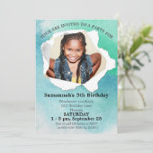 ペーパーパンチシェイプ写真パステル水彩テンプレート 招待状 (スタンド正面)