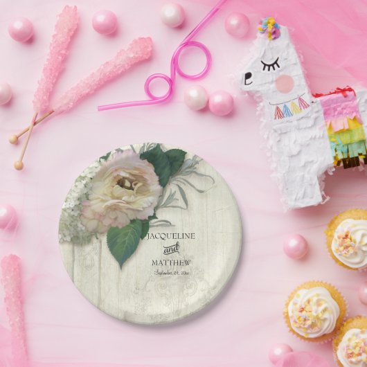 ペーパーパーティーの商品のモダンなヴィンテージのRanunculusの花柄 ペーパープレート (パーティー)