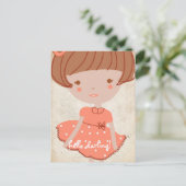 ペーパーフルーツ甘い弓ガールポストカード ポストカード (スタンド正面)