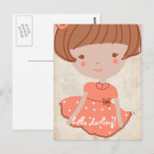 ペーパーフルーツ甘い弓ガールポストカード ポストカード (正面/裏面)