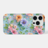 ペーパーブルームガーデン ✨ カラフルな花の芸術 iPhoneケース (裏面横)