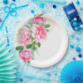 ペーパープレート-ピンクの芍薬 ペーパープレート (パーティー)