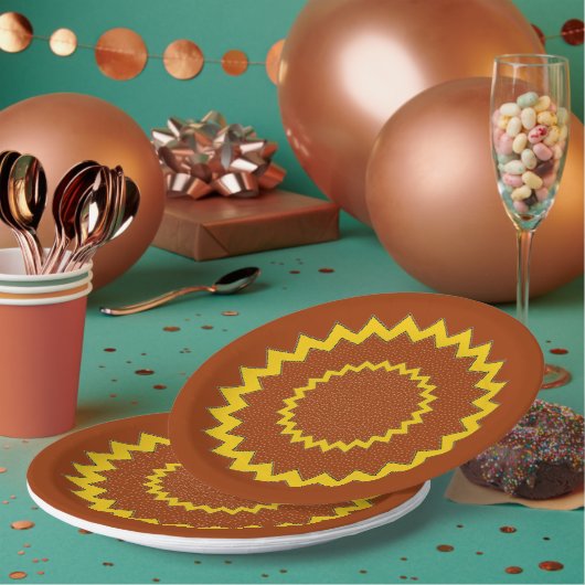 ペーパープレート - 同心のジグザグ円 (複数)