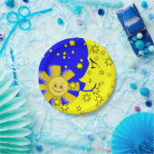 ペーパープレート、太陽 月 黄色の星 ペーパープレート (パーティー)