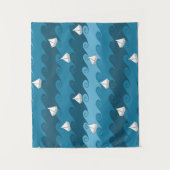 ペーパーボートパターン タペストリー (正面)