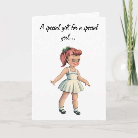 ペーパー人形および服のハッピーバースデーカード カード (正面)