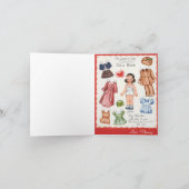 ペーパー人形のバレンタインデーのパーソナライズなヴィンテージ シーズンカード (内部)