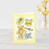 ペーパー人形のバースデー・カード カード (黄色い花)