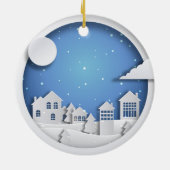 ペーパー切り出しの冬場面 セラミックオーナメント (裏面)