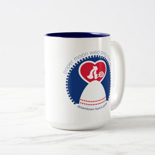 ペーパー月の結婚式のブティックのマグ愚か者の金ゴールド ツートーンマグカップ (正面右)