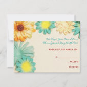 ペーパー花の水のバルミツワーの招待状の招待 出欠カード (正面)