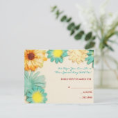 ペーパー花の水のバルミツワーの招待状の招待 出欠カード (スタンド正面)