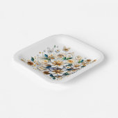 ペーパー キュリングの花と蝶 ペーパープレート (傾斜あり)