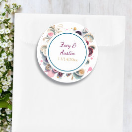 ペーパー キュリング フラワーズ エレガント パーソナライズド ラウンドシール