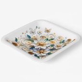 ペーパー・クイリングの花と蝶 ペーパープレート (傾斜あり)