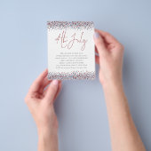 ペーパー |グリッターレッドブルー第4回7月パーティの招待状 (手)