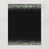 ペーパー |グリーングリッターパーティーブラック招待状 (裏面)