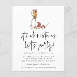 ペーパー |シャンパンクリスマスレットパーティー招待状