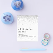 ペーパー |シルバーグリッタークリスマスパーティー招待状 (シングル)