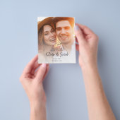 ペーパー シンプル スクリプト フォト ウェディング セーブ・ザ・デート (手)