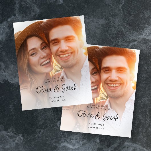 ペーパー シンプル スクリプト フォト ウェディング セーブ・ザ・デート