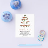 ペーパー |ツリーシンプルクリスマスパーティー招待状 (シングル)