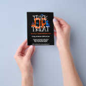 ペーパー |トリックオアトリートハローウィンパーティブラック招待状 (手)