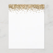 ペーパー |トレンディー金ゴールドグリッターキンセニェラ招待状 (裏面)