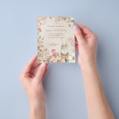 ペーパー |バニーフローラ3歳の誕生日ガール招待状 (手)