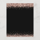 ペーパー |バラ金ゴールドグリッタークリスマスブラック招待状 (裏面)