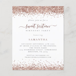 ペーパー |バラ金ゴールドグリッターSweet sixteen招待状