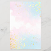 ペーパー |ピンクティール（緑がかった色）の水結婚色のメニュー (裏面)