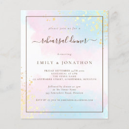 ペーパー |ピンクティール（緑がかった色）水彩リハーサルディナー