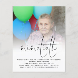 ペーパー |フォトオーバーレイスクリプト90番目の誕生日招待状