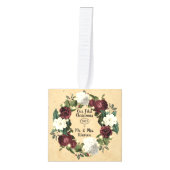 ペーパー |フローラの初めてのクリスマスさん|Mrs 3 Photo キューブオーナメント (正面)