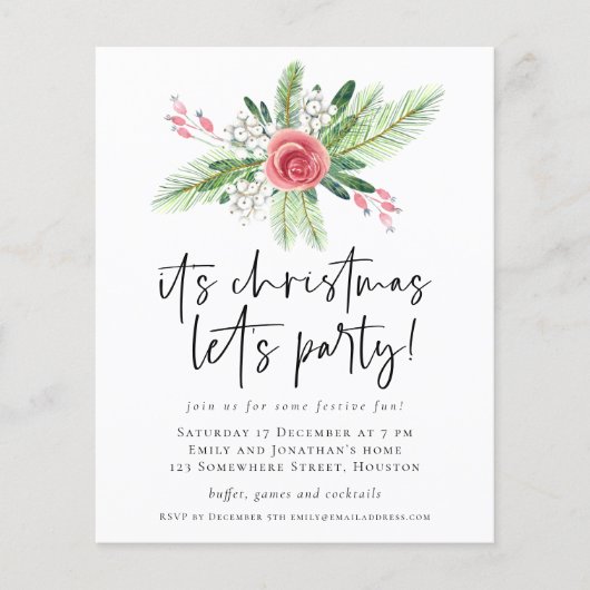 ペーパー |フローラベリーのクリスマスプレゼントパーティー招待状 (正面)