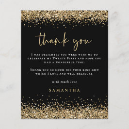 ペーパー | ブラックゴールド グリッター トゥエンティ ファースト サンクスユー
