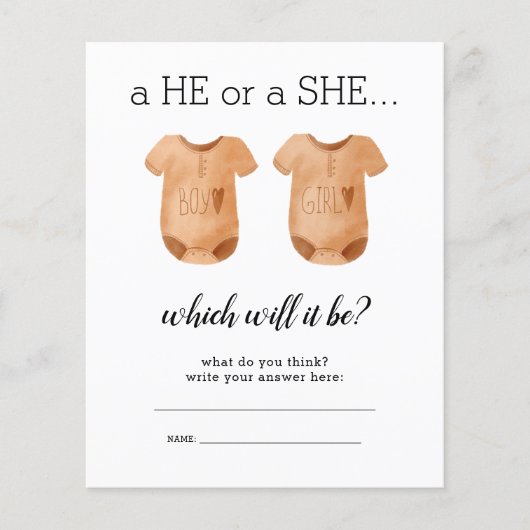 ペーパー ベイビー クロース ヒー シー 性別 リベール ゲス (正面)