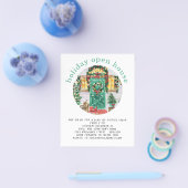 ペーパー |ホリデーオープンハウスパーティーティール（緑がかった色）フライヤー (シングル)