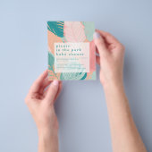 ペーパー |ボーホサンゴティール(緑がかった色)葉ピクニックベイビーシャワー (手)