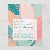 ペーパー |ボーホサンゴティール(緑がかった色)葉ピクニックベイビーシャワー (正面)
