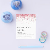 ペーパー |レッドグリッタークリスマスパーティの招待状 (シングル)