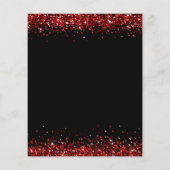 ペーパー |レッドグリッタークリスマスプレゼントパーティー招待状 (裏面)