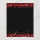 ペーパー |レッドグリッターパーティーブラック招待状 (裏面)