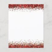 ペーパー |レッド金ゴールドグリッタークリスマスパーティー招待状 (裏面)