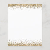 ペーパー |任意の年齢誕生日金ゴールドグリッターホワイト招待状 (裏面)