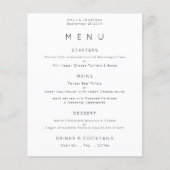 ペーパー |文字シンプル白黒のメ結婚ニュー (正面)